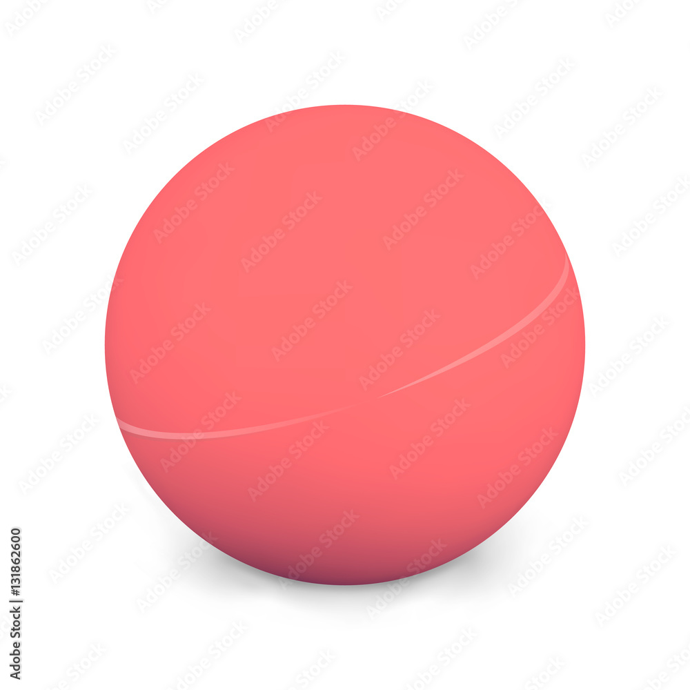 Ping Pong Ball Isolated On White Background. Photo Realistic 3d Red With Shadow. Thing Of The Popular Game Table Tennis. Vector Illustration Ping Pong Ball Isolated On White Background. Photo Realistic 3d Red With Shadow. Thing Of The Popular Game Table Tennis. Vector Illustration