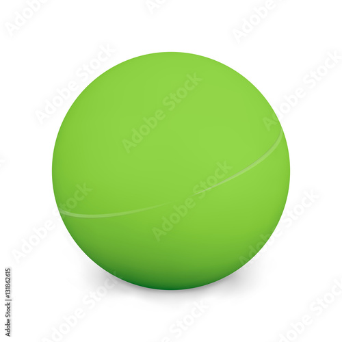 Ping Pong Ball Isolated On White Background.  Photo Realistic 3d Green  With Shadow. Thing Of The Popular Game Table Tennis. Vector Illustration