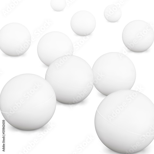 Ping Pong Balls. White Photo Realistic 3d With Shadow. Isolated On Background. Activity Game. Table Tennis. Vector Illustration