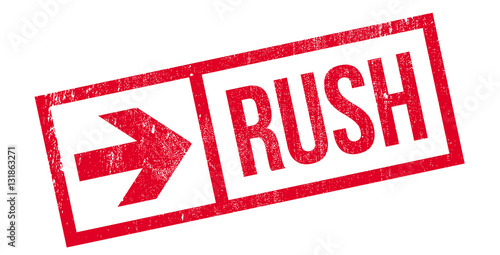 Rush stamp. Grunge design with dust scratches. Effects can be easily removed for a clean, crisp look. Color is easily changed.