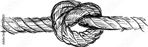 Rope with knot vector illustration