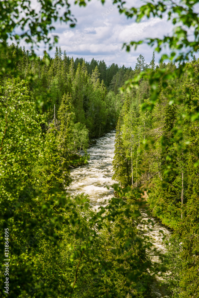 A beautiful river landscape in Finland