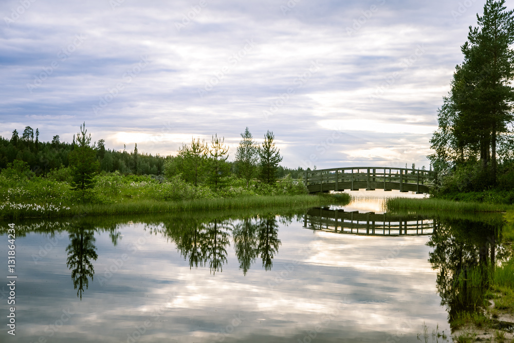 Obraz premium A beautiful river landscape in Finland