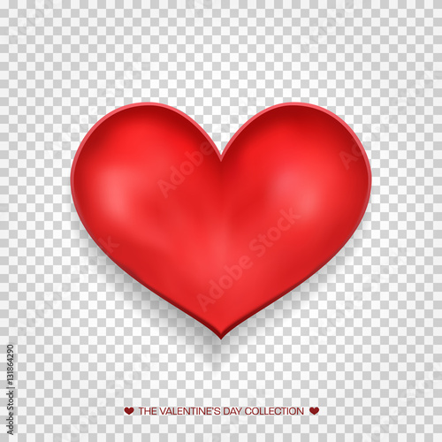 Red Heart. Valentine s day Icon Isolated On White Background. Concept For Romantic Card. Object. Vector Illustration
