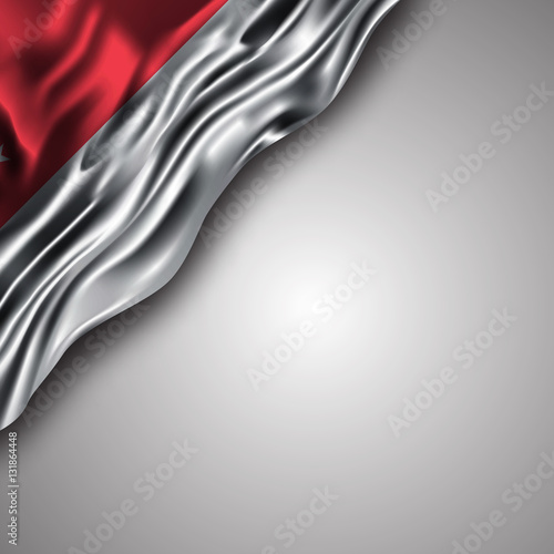 seychellois waving silky flag isolated on gray background, can be used in many topic like national day, seychellois independence day and any national and international  events photo