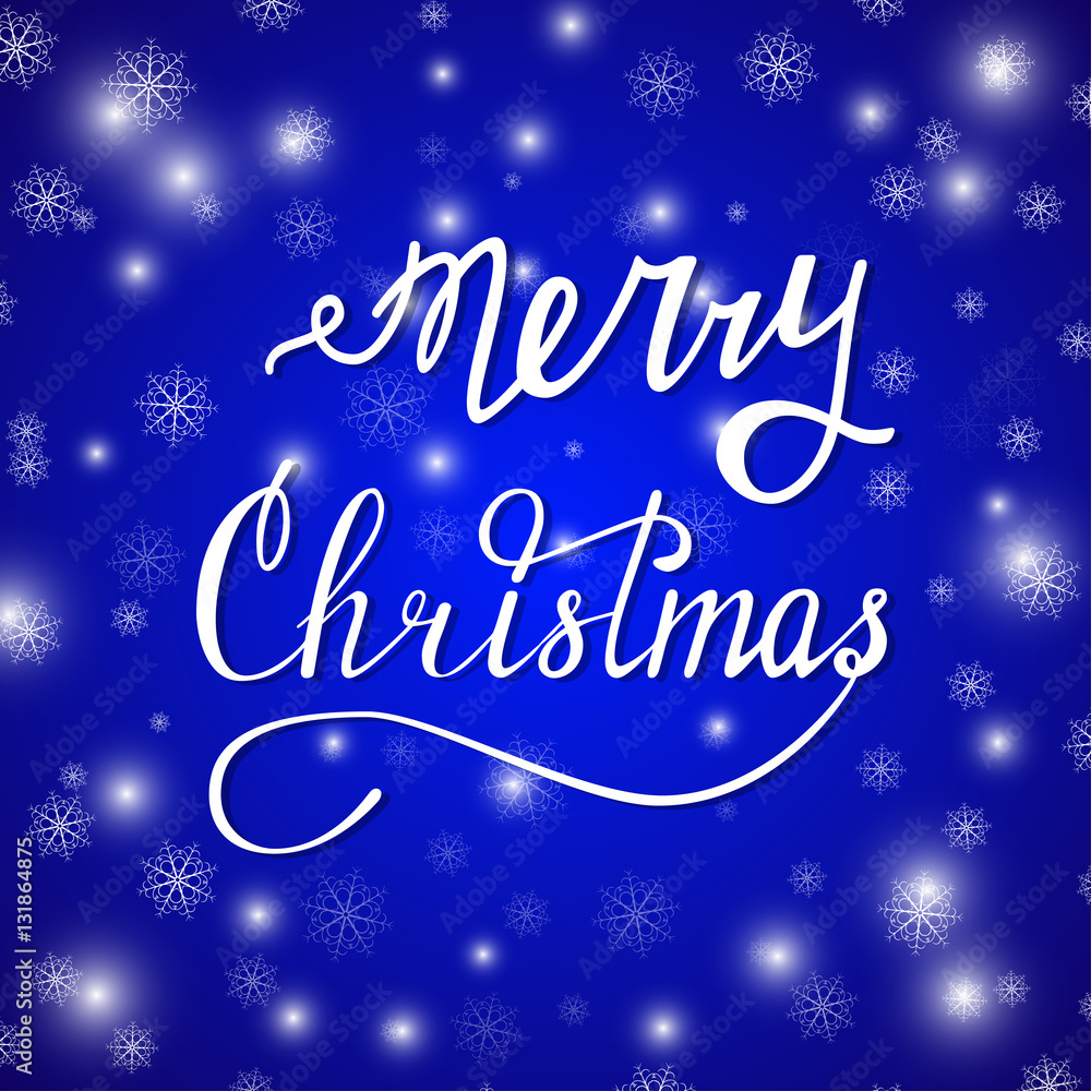 Hand written lettering Merry Christmas made in vector. Christmas Greeting Card, pster, banner, postcard design.