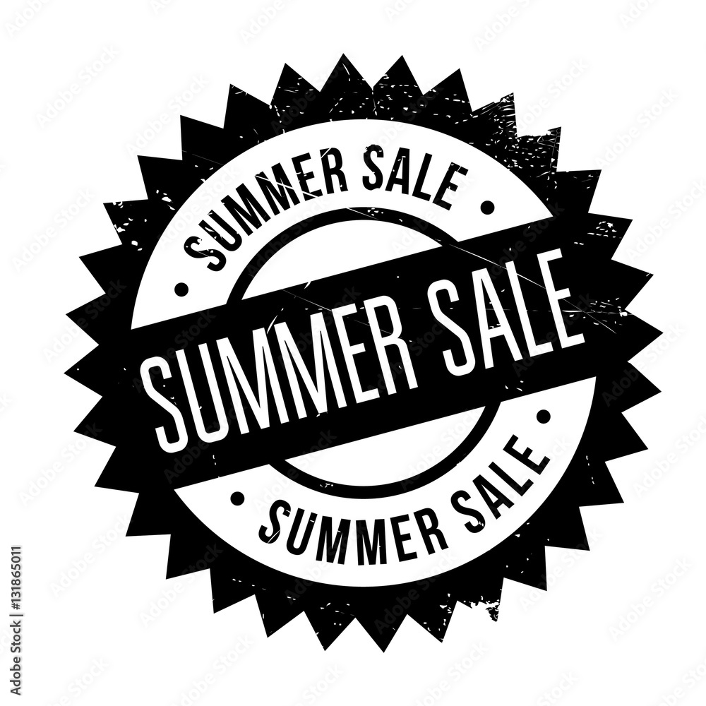 Summer sale stamp. Grunge design with dust scratches. Effects can be easily removed for a clean, crisp look. Color is easily changed.