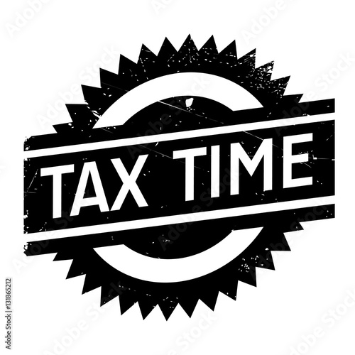 Tax time stamp. Grunge design with dust scratches. Effects can be easily removed for a clean, crisp look. Color is easily changed.