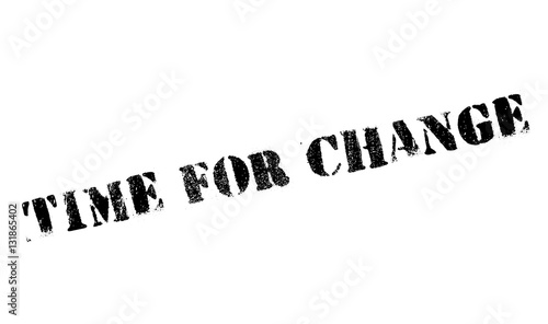 Time for change stamp. Grunge design with dust scratches. Effects can be easily removed for a clean, crisp look. Color is easily changed.