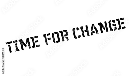 Time for change stamp. Grunge design with dust scratches. Effects can be easily removed for a clean, crisp look. Color is easily changed.