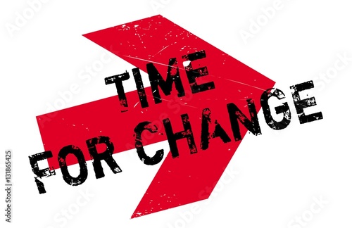 Time for change stamp. Grunge design with dust scratches. Effects can be easily removed for a clean, crisp look. Color is easily changed.