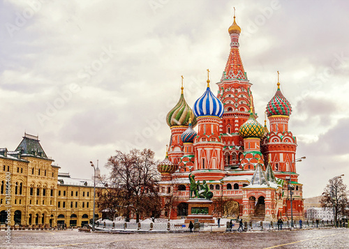 St. Basil's Cathedral in Moscow, winter view