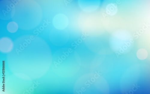 Abstract bokeh and lens flare pattern on blue sky color blurred background (vector)