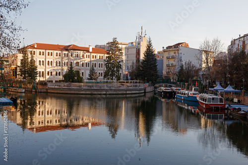 Eskisehir city center and Porsuk River.