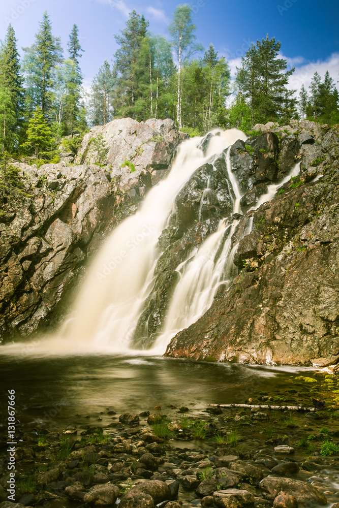 A beautiful waterfall in Finland