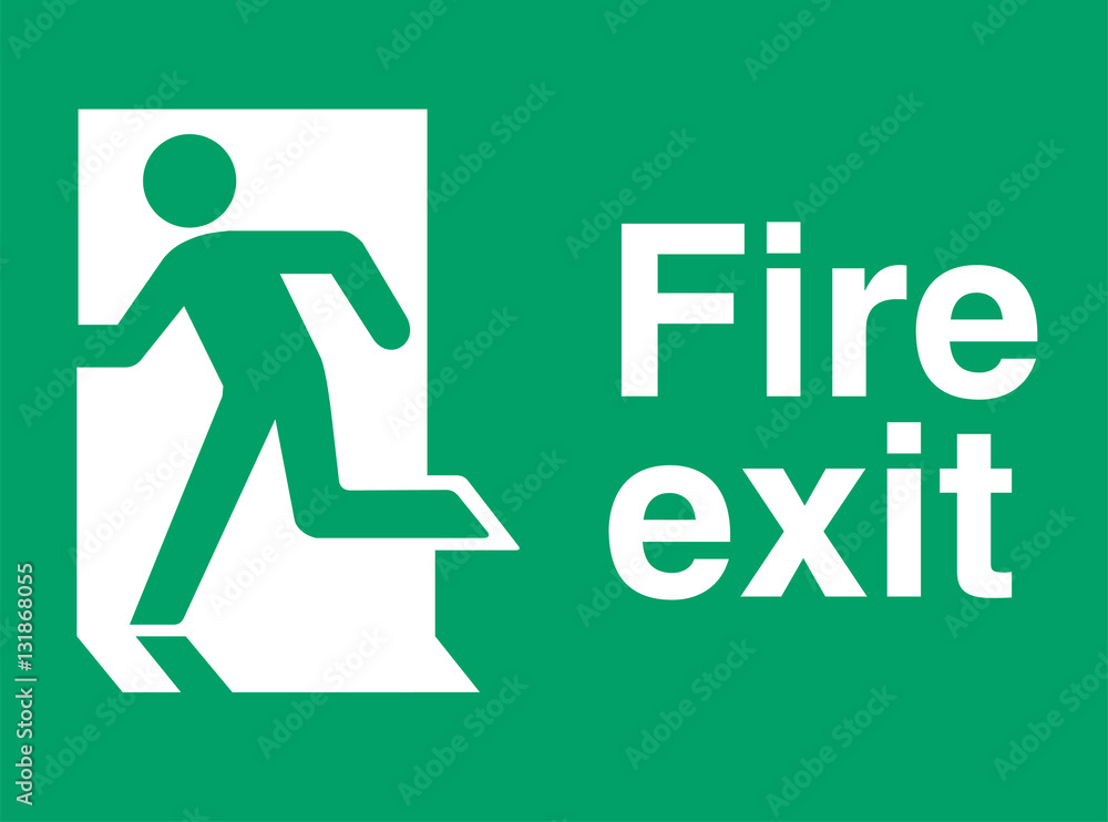 ISO 7010 E001 Emergency exit (left hand) ISO 7010 E001 Emergency exit (left hand)