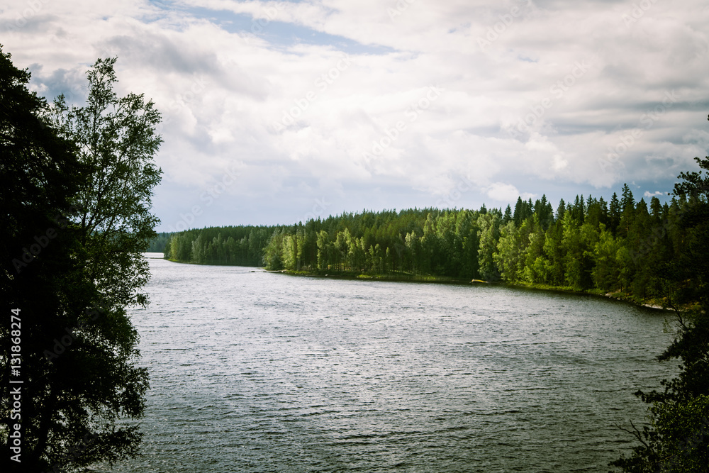A beautiful lake landscape in Finland