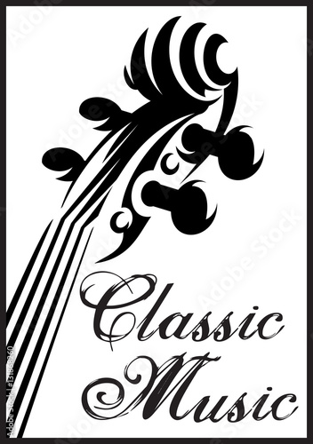 monochrome vector pattern with violin for classical music concert