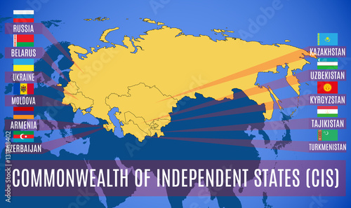 Schematic map of the Commonwealth of Independent States (CIS).