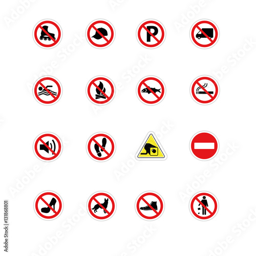 Panneaux pictogramme interdictions diverses