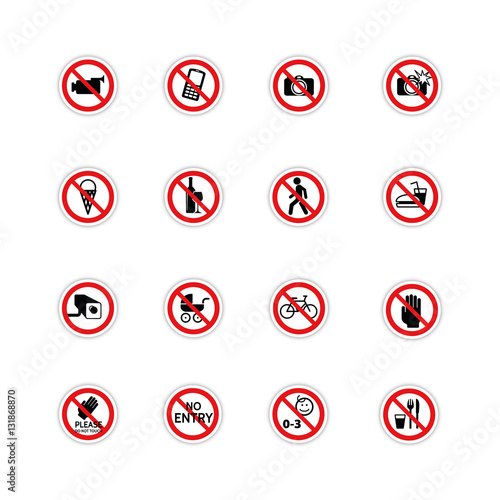 Panneaux pictogramme interdictions diverses