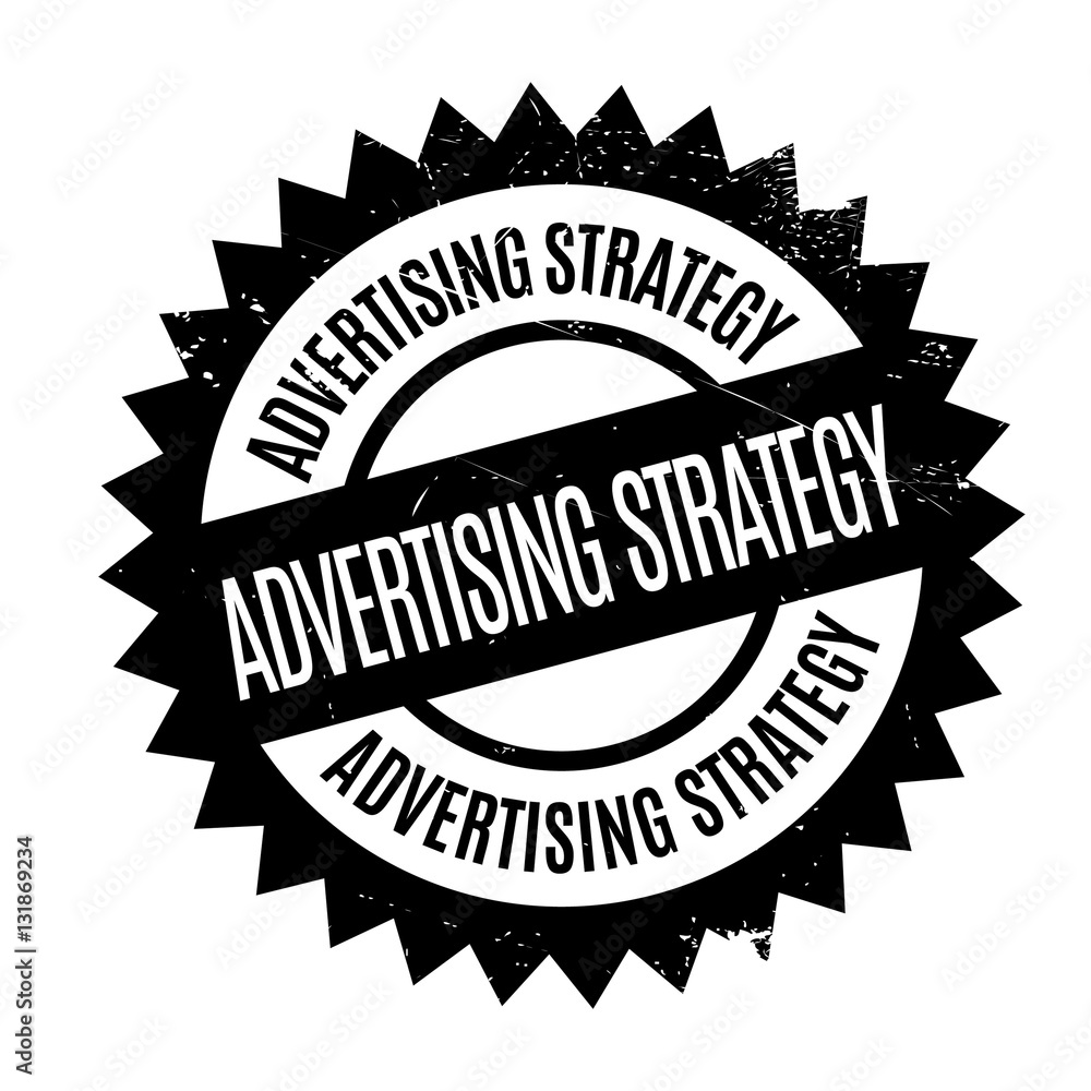 Advertising Strategy stamp. Grunge design with dust scratches. Effects can be easily removed for a clean, crisp look. Color is easily changed.
