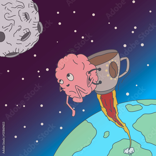 Brain takes off into space with the help of the forces of coffee