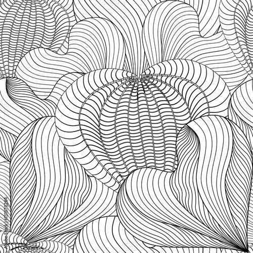 Seamless Decorative Love Heart. Coloring book for adult and older children.