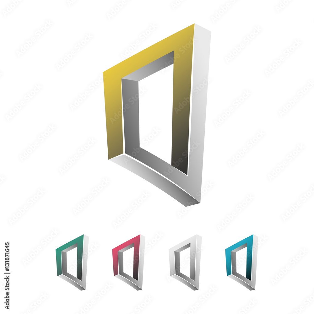 Impossible Shape. White Background. Colorful Trendy Creative Sign With Optical Illusion. Paradox Element. Unreal Geometrical Symbol In A Surreal Escher Style. Vector Illustration Impossible Shape. White Background. Colorful Trendy Creative Sign With Optical Illusion. Paradox Element. Unreal Geometrical Symbol In A Surreal Escher Style. Vector Illustration