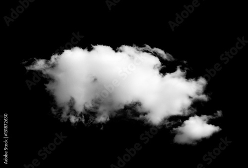 white clouds isolated on black background