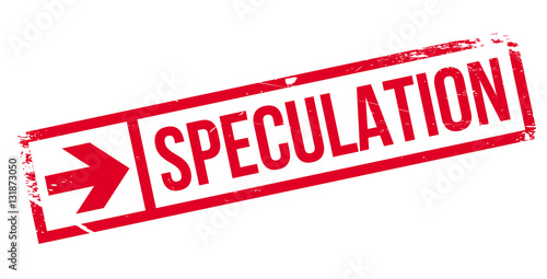 Speculation stamp. Grunge design with dust scratches. Effects can be easily removed for a clean, crisp look. Color is easily changed.