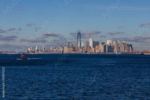 View of the Manhattan skyline from the ferry to State Island