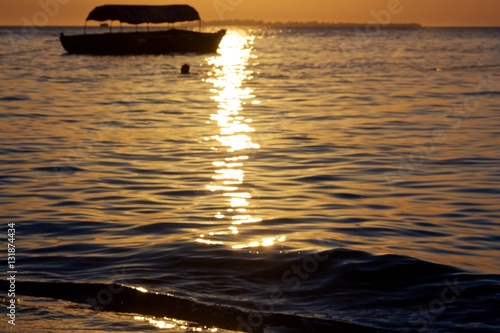 Breaking Wave At Sunset - Zanzibar