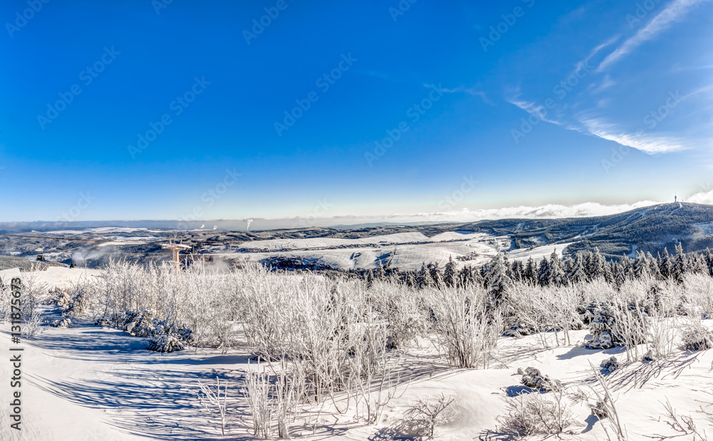 Landscape near Oberwiesenthal in Germany in winter Landscape near Oberwiesenthal in Germany in winter