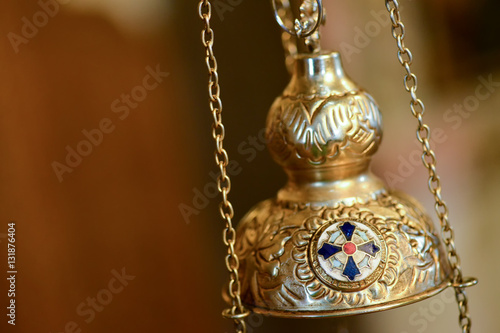 Censer in the church in natural light photo