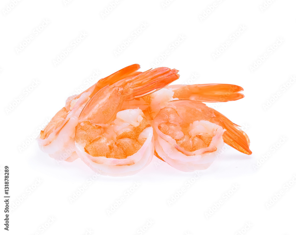 Cooked shrimps isolated on white background. Cooked shrimps isolated on white background.