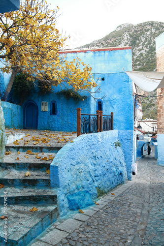 Access ladder to a house in the village of Chaouen in Morocco © juanorihuela