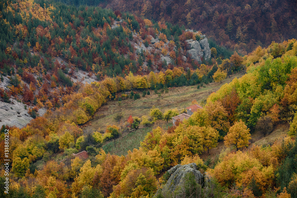 Daily autumn landscape at Belintash sanctuary, Rhodope Mountains, Bulgaria Daily autumn landscape at Belintash sanctuary, Rhodope Mountains, Bulgaria