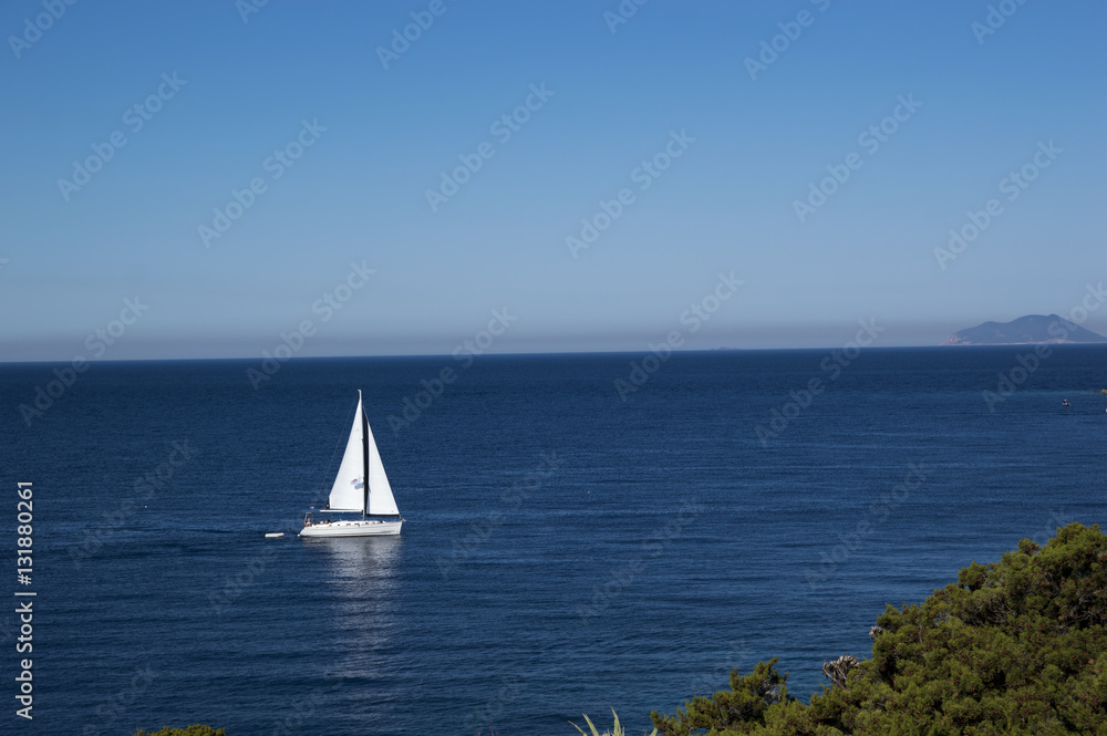 Sailing in Adriatic sea around Vis island
