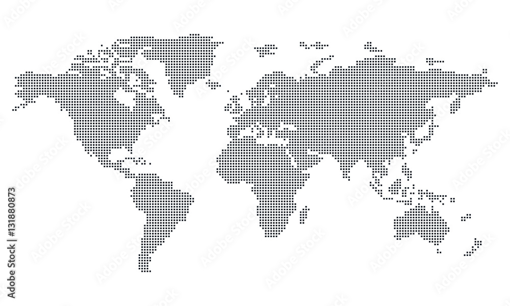 Vektor - Weltkarte (Quadrat/Pixel; fein) / Vector - World map (Square/Pixel; fine) Vektor - Weltkarte (Quadrat/Pixel; fein) / Vector - World map (Square/Pixel; fine)