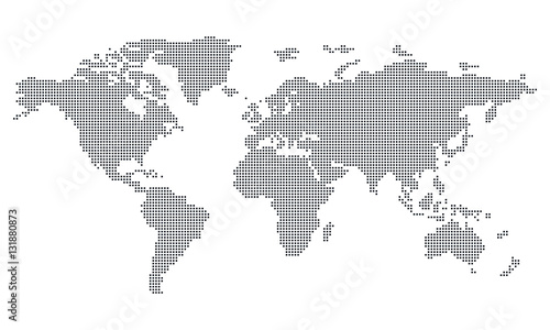 Vektor - Weltkarte (Quadrat/Pixel; fein) / Vector - World map (Square/Pixel; fine)