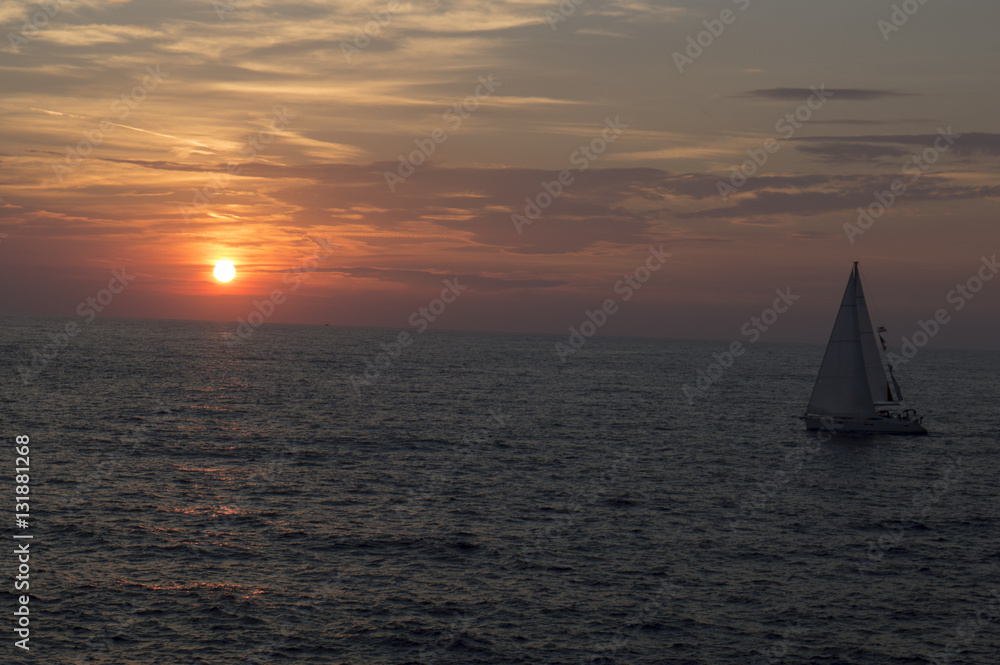 Sailing in Adriatic sea around Vis island