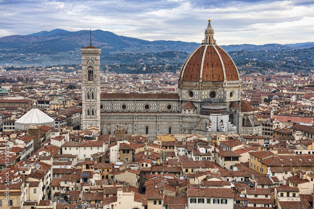 Italy. Views of Florence, Cathedral Santa Maria del Fiore.
