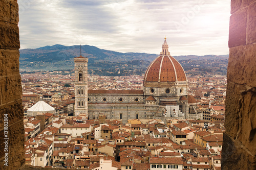 Italy. Beautiful views of Florence  Cathedral Santa Maria del Fiore.