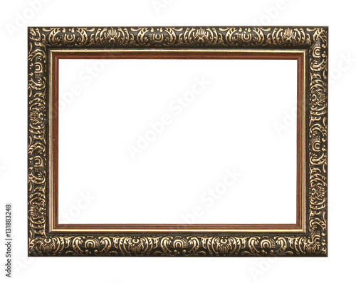 wooden frame isolated on white background