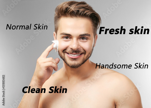 Skin care concept. Young ma...