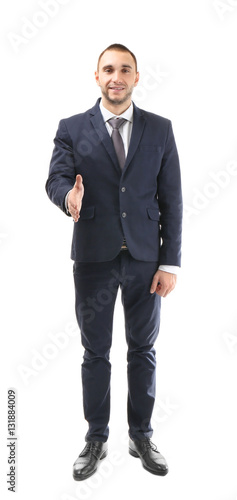 Young business coach explai...