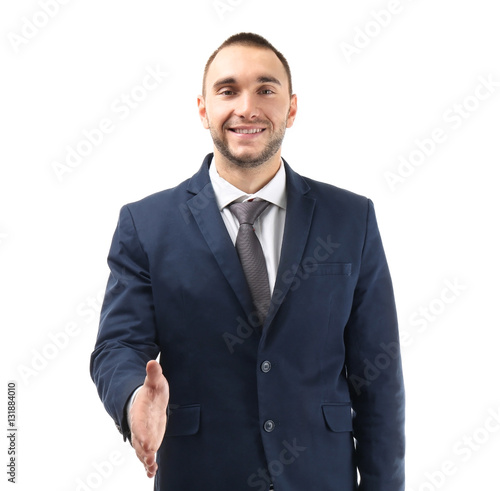 Young business coach explai...