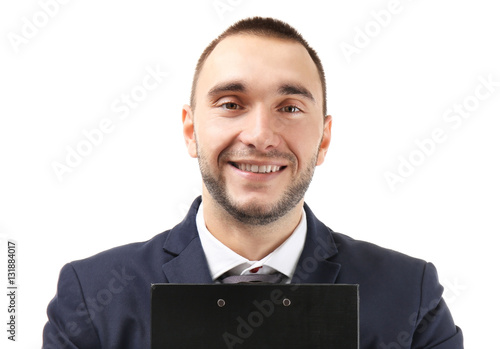 Young business coach with c...