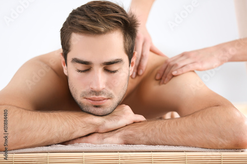 Man having massage in spa s...